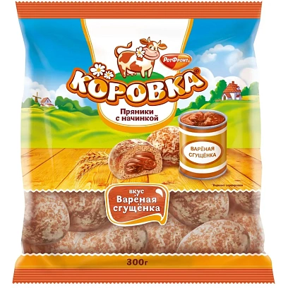 Пряники Рот Фронт Коровка со вкусом вареной сгущенки, 300г