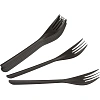 Вилка одноразовая столовая 173,5мм, черная, ПП,  50шт/уп(4032)