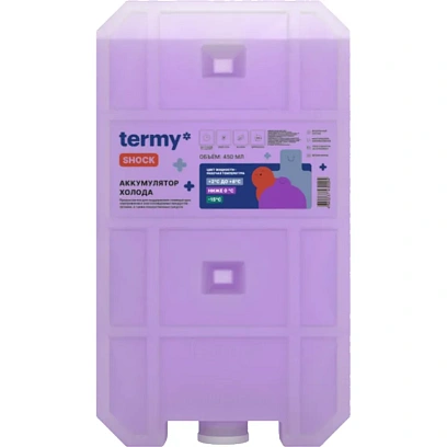 Аккумулятор холода 450 мл гелевый 0С Фиолет_ Пробка ТермиШок