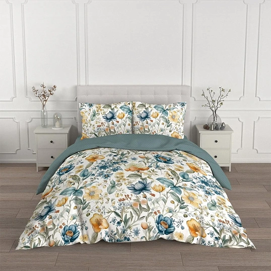 Постельное белье 1.5сп сатин (нав70х70) м101.21.04SТрис.7011-1+7011а-1Альда