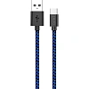Кабель USB PERO DC-04 Type-C, 3А, 2м, Blue-black (Fast Charge)