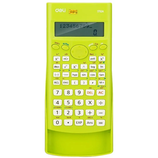 Калькулятор научный (ЕГЭ) Deli E1710A,10-р,2 стр,240 ф.,бат.,162х84мм,зел