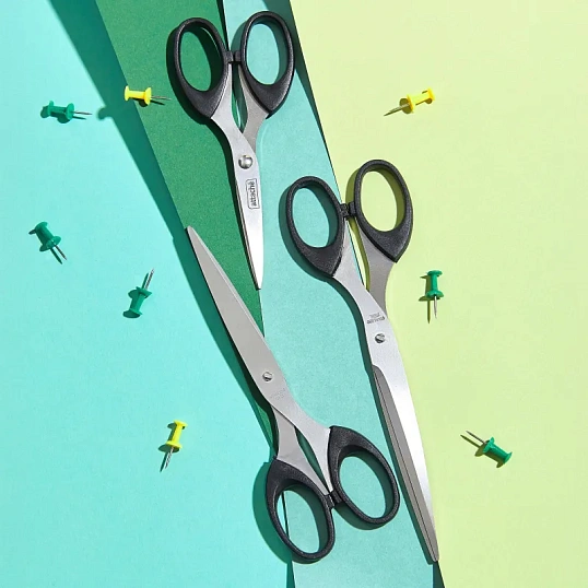 Ножницы Attache 169 мм с пластик. эллиптическими ручками,цвет черный