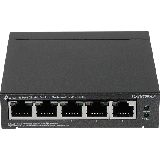 Коммутатор TP-Link TL-SG1005LP (L2) 5x1Гбит/с 4PoE+ 40W неуправляемый