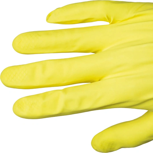 Перчатки Luscan резиновые латекс хлопковое напыление желтые р L (5 пар/уп)
