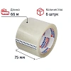 Клейкая лента упаковочная 75мм х 66м 47мкм прозрачная Россия 6 шт/уп