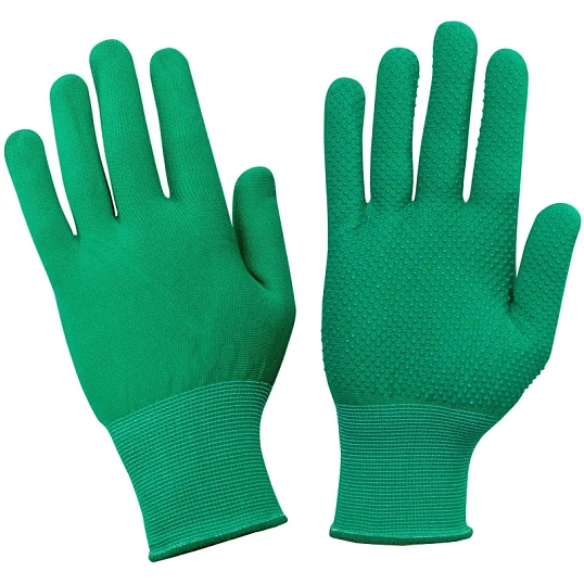 Перчатки защитные нейлоновые с ПВХ арт.nl11pd (р.9/11)