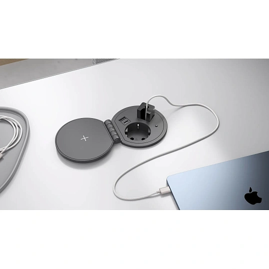 Платформа POWER GROMMET G5101E-2AC1N1Q(1сил.р./USB/Type-C/каб-к/б.заряд)чер