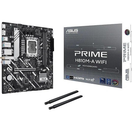 Материнская плата ASUS PRIME H810M-A WIFI, LGA1851, B810, 2xDDR5, mATX
