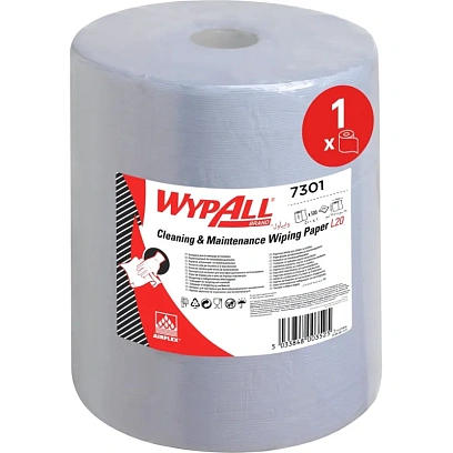 Бумага протирочная WYPALLxL20Extra2plyBlu38,5х32,5см гол.7301