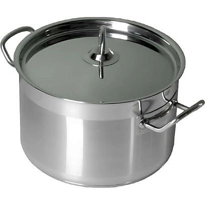 Кастрюля 3,0л.нерж.d=21,5см.h=10см. тройн.дно с кр. (инд) MGsteel 39340