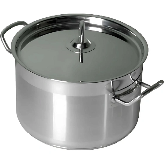 Кастрюля 3,0л.нерж.d=21,5см.h=10см. тройн.дно с кр. (инд) MGsteel 39340