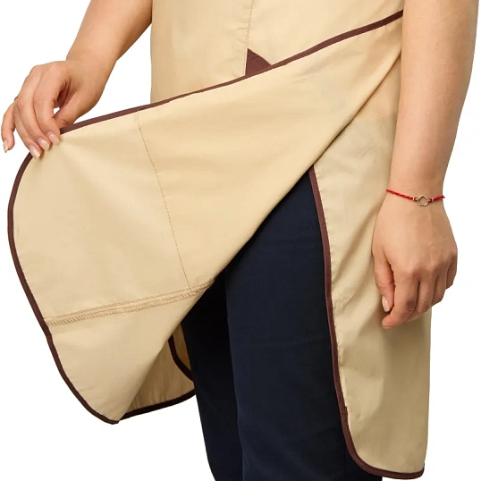 Фартук сарафан Маркет Мастер  цвет бежевый/шоколадный