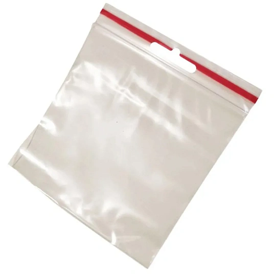 Пакет с замком (Zip Lock) с европодвесом 10 х 10 см, 60 мкм, 100 шт/уп