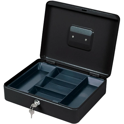 Денежный ящик  сталь 0.6 мм,  300x240x90, черный матовый