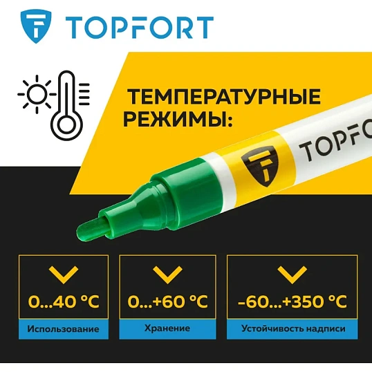 Маркер лаковый TOPFORT Paint 4 мм зеленый