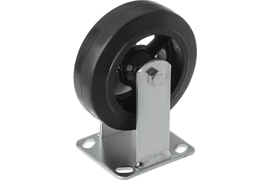 Колесо большегр. чугун FCD 63 150 мм (неповорот., пл., ч/рез., роликоподш.)