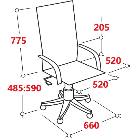 Кресло BN_SH_EChair-565 TPU кожзам черный, хром