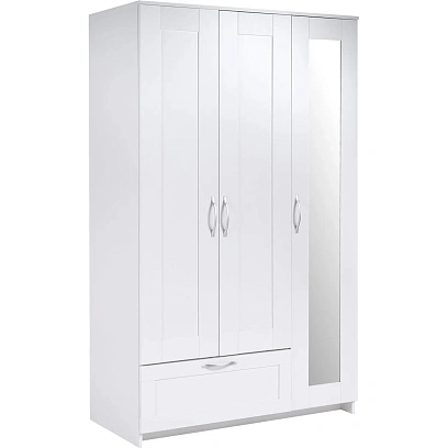 Шкаф комбинированный  ШС_Сириус 3 двери и 1 ящик белый