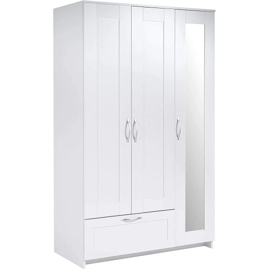 Шкаф комбинированный  ШС_Сириус 3 двери и 1 ящик белый