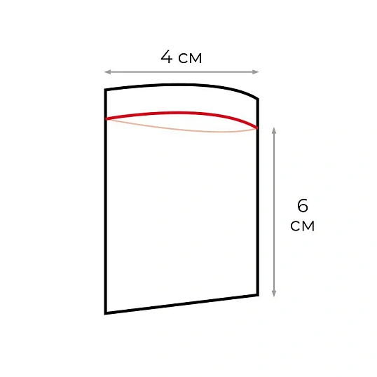 Пакет с замком (Zip Lock) 4 х 6 см, 32 мкм, 1000 шт/уп