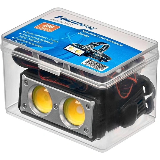 Фонарь налобный FOCUSray 1323 акку 18650 1200мАН,200 люмен,цифровой дисплей