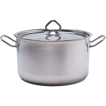 Кастрюля 5,0л.нерж.d=23,5см.h=13см. тройн.дно с кр.(инд) MGsteel 39341