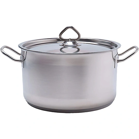 Кастрюля 5,0л.нерж.d=23,5см.h=13см. тройн.дно с кр.(инд) MGsteel 39341