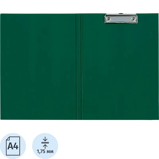 Папка-планшет д/бумаг Attache A4 зеленый с верхней створкой