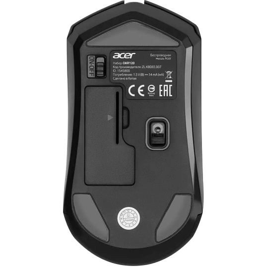 Набор клавиатура+мышь Acer OKR120 клав:black мышь:black USB//(ZL.KBDEE.007)
