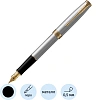 Ручка перьевая PARKER SONNET STAINLESS STEEL GT 2черных картр тонк 1931504