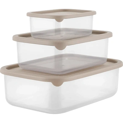 Набор контейнеров Vanilla (0,18л + 0,5л +1л) с гибкой крышкой латте