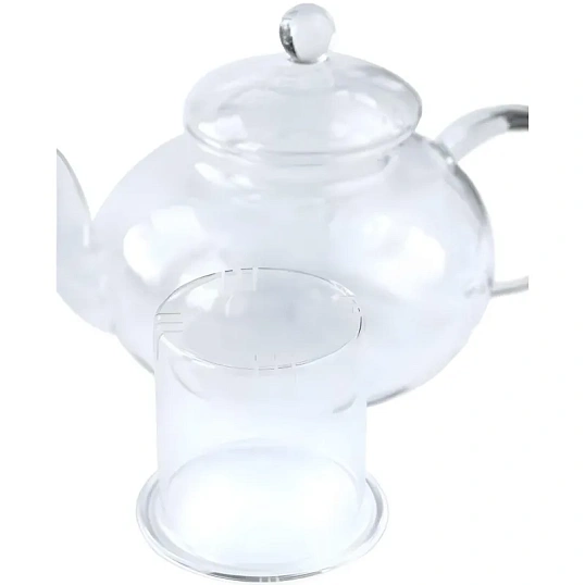 Чайник заварочный 1000мл стекл. ЛИПОВЫЙ ЦВЕТ со стеклянным ситом (TP075)