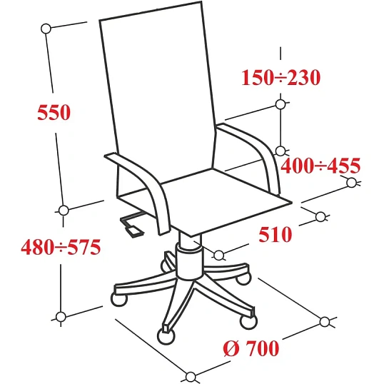 Кресло VB_EChair 663 TC-H/SL черный TW-01 38-418 сетка/ткань