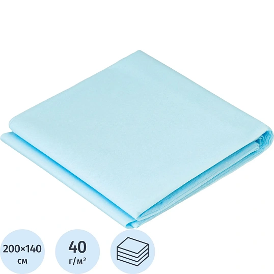 Простыня стер. 200х140см спанбонд лам. пл.40, 1шт/уп Tutami span L  Гекса