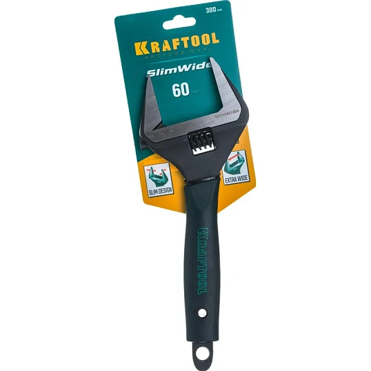 Ключ разводной SlimWide, 300 мм / 60 мм, KRAFTOOL (27258-30)