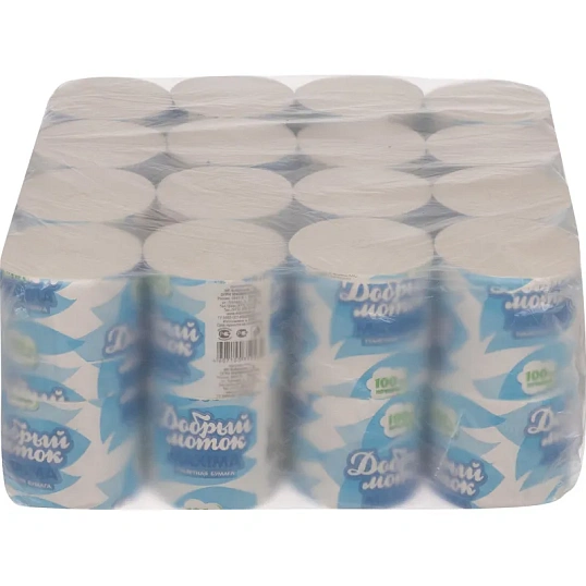 Бумага туалетная Добрый моток MAXIMA 1сл б/втулки 54м 32рул/уп