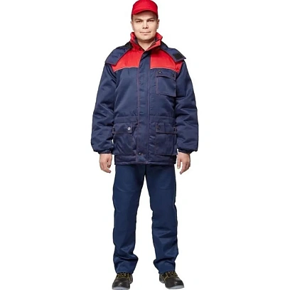 Куртка рабочая зимняя муж з08-КУ,цв. син/крас (р.48-50) 170-176