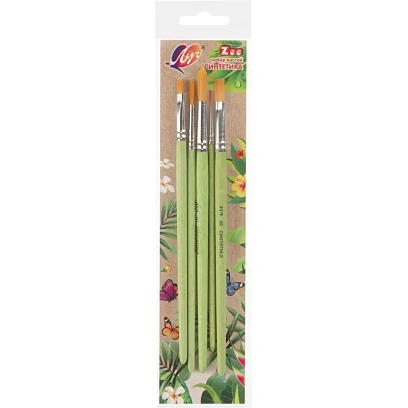 Набор кистей ZOO,5шт.СИНТЕТИКА(круглые№1,3,5;плоские№6,8)33С 2187-08