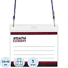 Бейдж Attache Economy 108x126 150мкм,шнур.2заж 45см син,вклад.90x120 5шт/уп