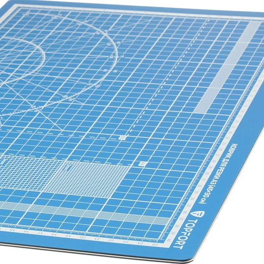 Коврик для резки Topfort 5ти-слойный А3 (45х30см), 2х-сторонний, синий