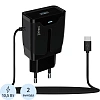 Зарядное устройство сетевое PERO TC04 1USB 2.1A + TYPE-C CABLE черный