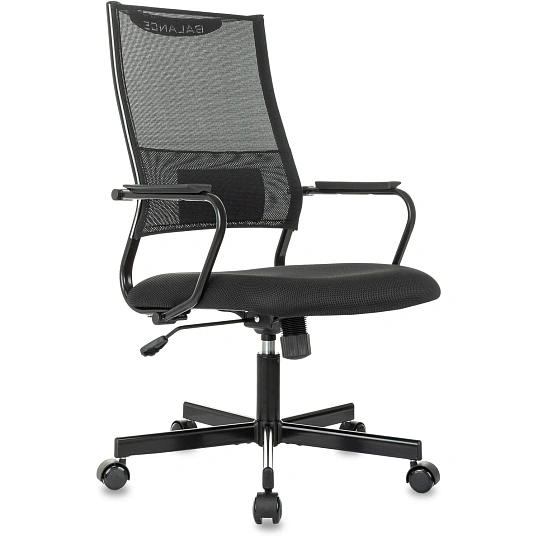 Кресло VB_Бюрократ CH Balance черный сетка/ткань крестов. металл черный