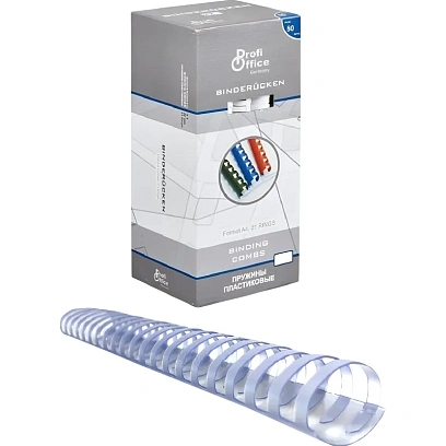 Пружины для переплета пластиковые ProfiOffice 21кольцо,51мм,50шт/уп,прозрач