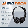 Гарнитура  HWH003 проводные с микрофоном USB 2.0/регулятор/2м