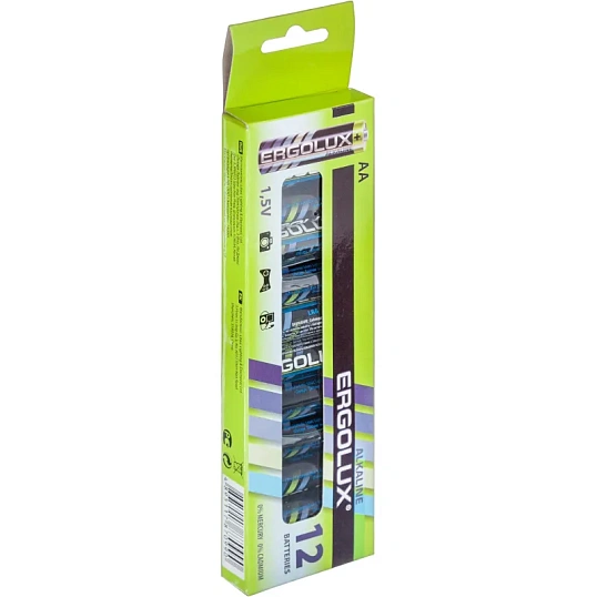 Батарейка Ergolux AA/LR 6 Alkaline BP-12 (LR 6 BP-12, 1.5В)(12 шт в уп.)