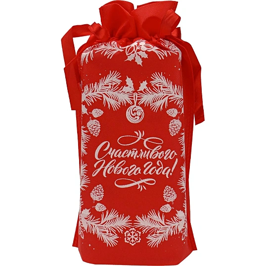 Мешочек для подарков Еловое настроение, 36x24x12см, красный,  НУ-6246
