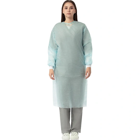 Халат хирург. ЕВРО стер. смс рук на манж дл.120 см пл.25 р-р 52-54  Инмедиз
