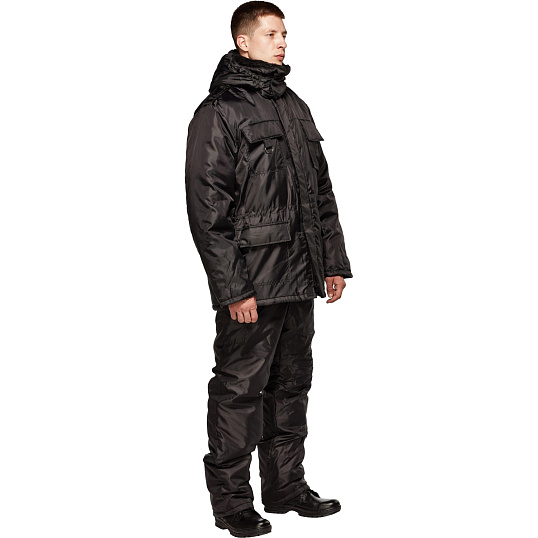 Костюм зимний Охранника с п/к черный (р.60-62) 170-176