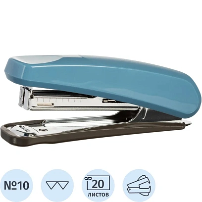 Степлер Комус  Elegans(№10) 1111 синий до 20л. антистеп